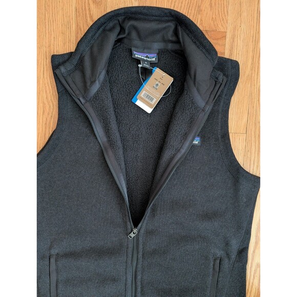 NWT Patagonia Black Vest Women MEDIUM Better Sweater Fleece Full Zip 25887 - Picture 6 of 9